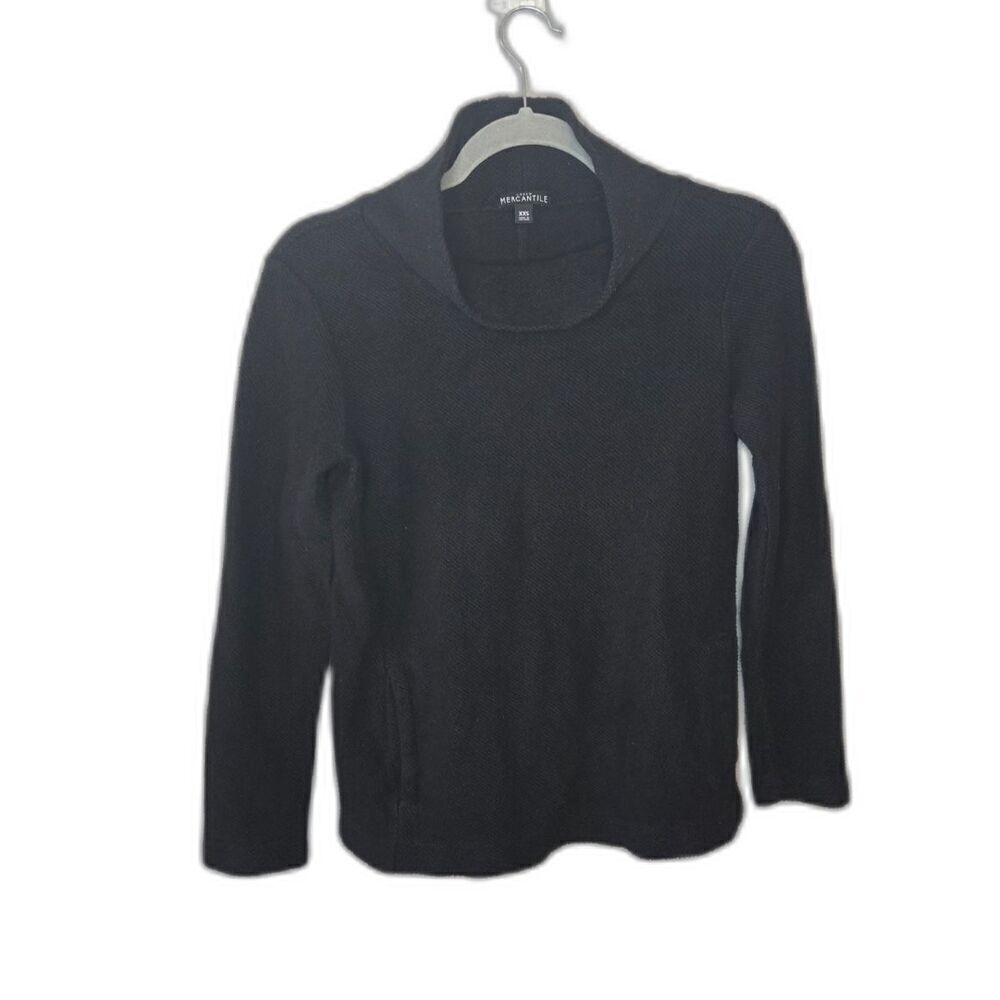 J. Crew Mercantile Women's Black Cowl Neck Long Sleeve Sweater Size XXS